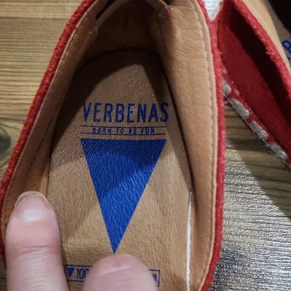 Verbenas Europe Red Suede Espadrilles Flats Boho Casual Spring 6.5 Preppy Comfy - Picture 2 of 6
